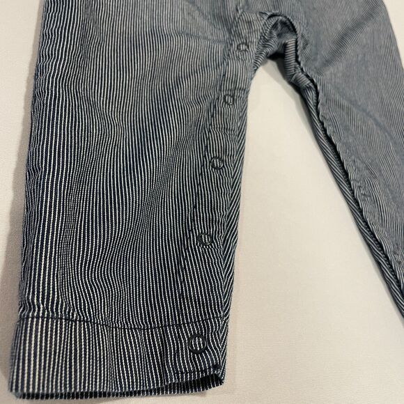 ~ TEA Baby 18-24 m Overalls/Dungarees Adjustable Stripe Blue Toddler Snaps 2 2yr - Picture 11 of 14